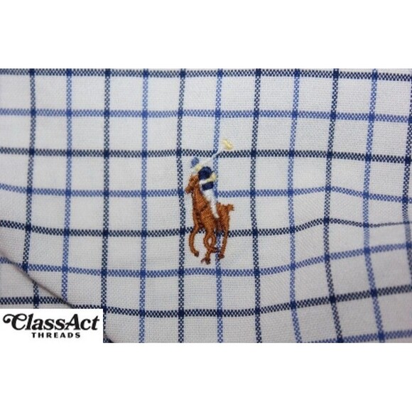 Polo Ralph Lauren Mens White Checked Cotton Long Sleeve Flesh Pony Sz XL - Picture 8 of 8